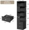 ELECWISH Corner Shelf with Light 5-Tier Black Storage Cabinet with Drawers Modern Tall Bookshelf Stand for Living Room
